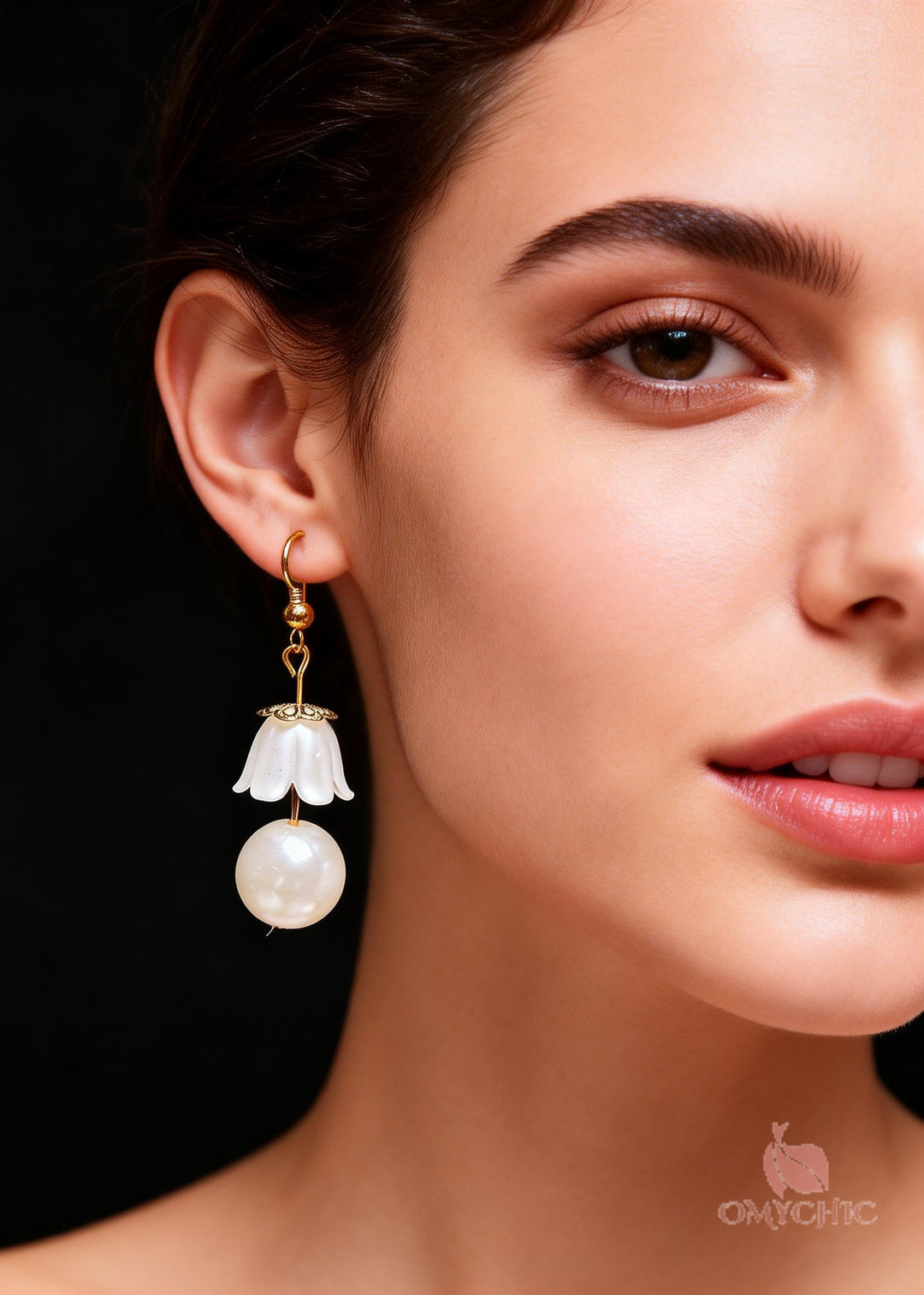 Fashion White Lily Of The Valley Pearl Drop Earrings