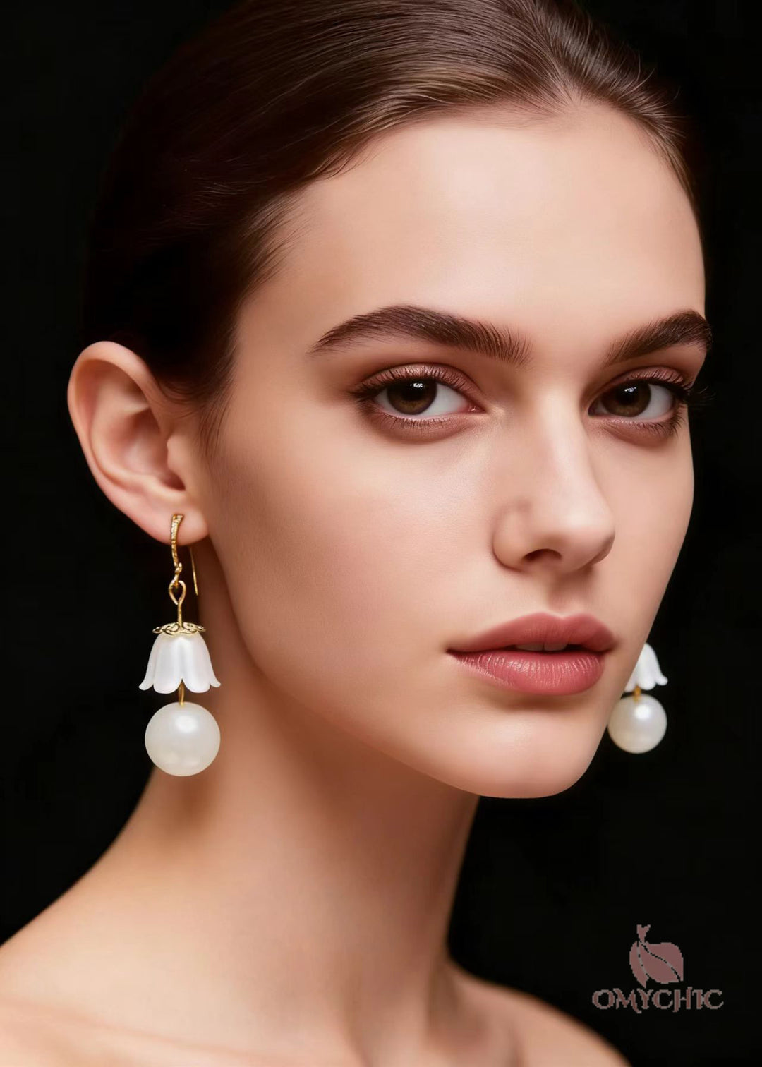 Fashion White Lily Of The Valley Pearl Drop Earrings