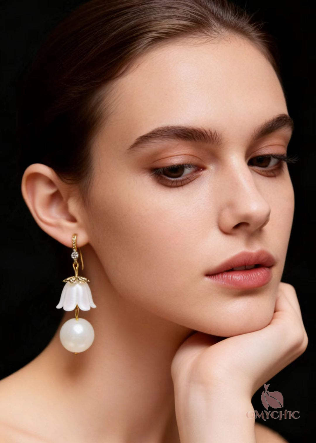 Fashion White Lily Of The Valley Pearl Drop Earrings