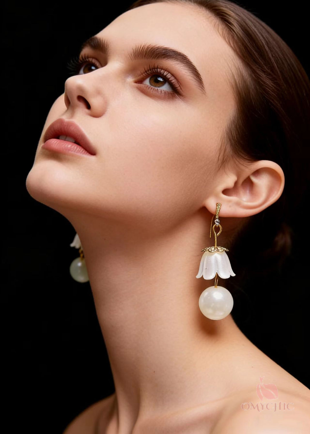 Fashion White Lily Of The Valley Pearl Drop Earrings