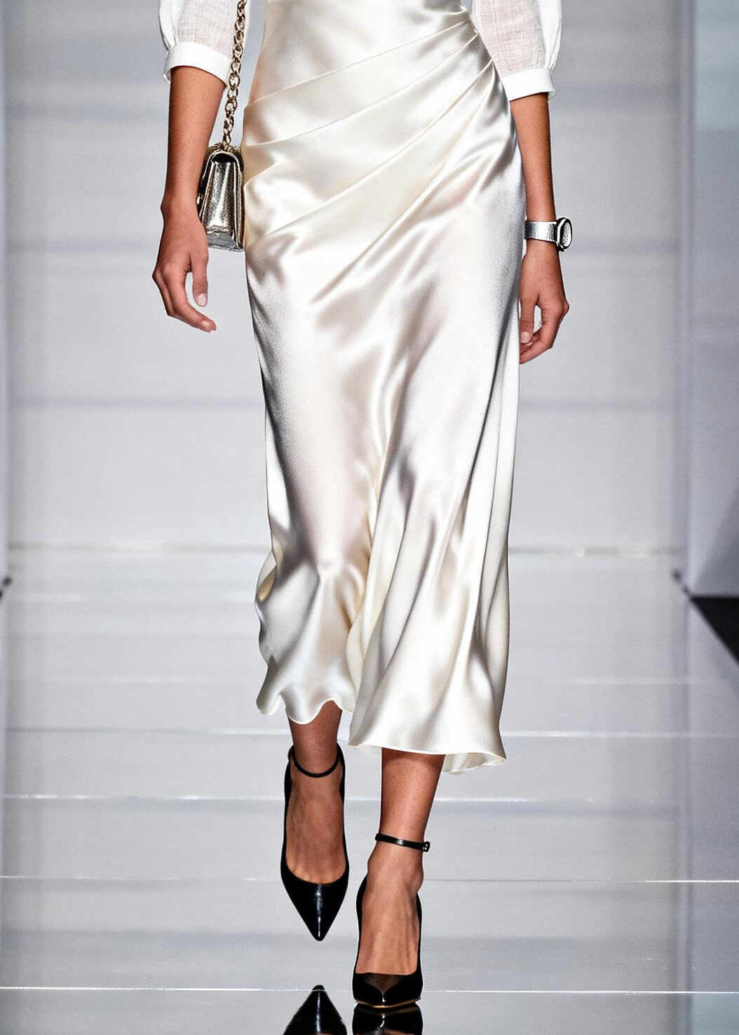 Fashion White V Neck Patchwork Wrinkled Linen Silk Long Dress Summer