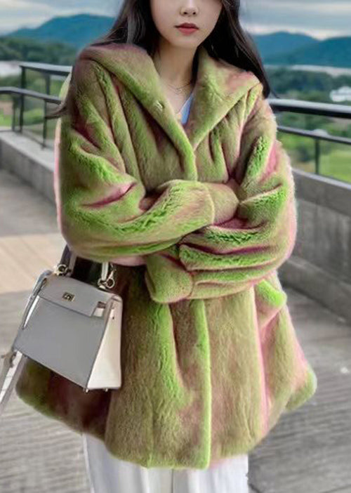 Fashion Winter Fuzzy Fur Fluffy Coat With Thick Warm