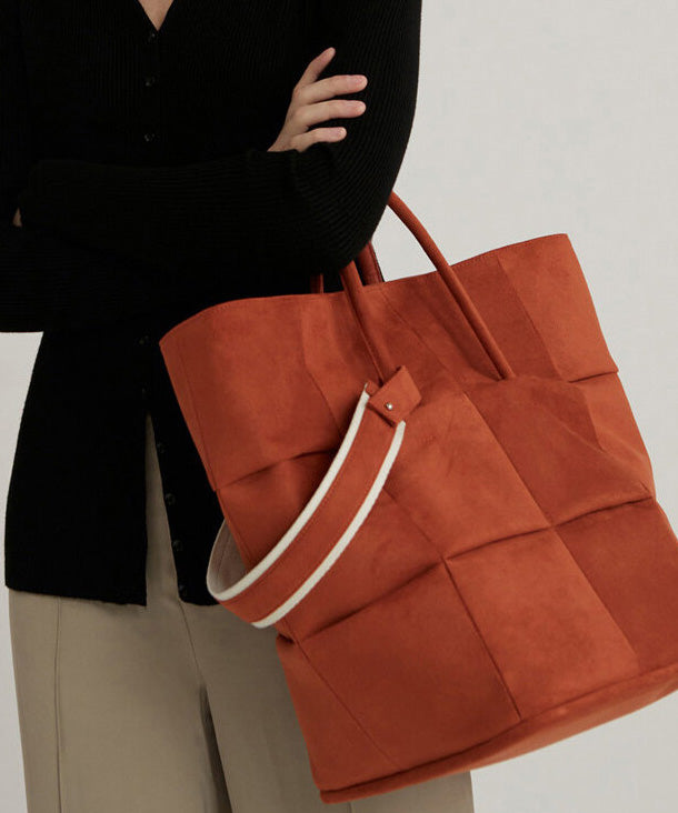 Fashion Yellow Suede Large Capacity Bucket Bag