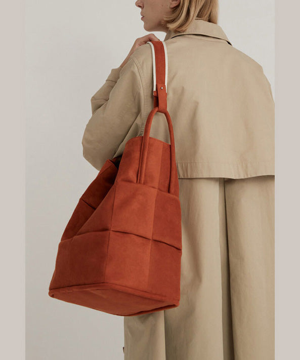 Fashion Yellow Suede Large Capacity Bucket Bag