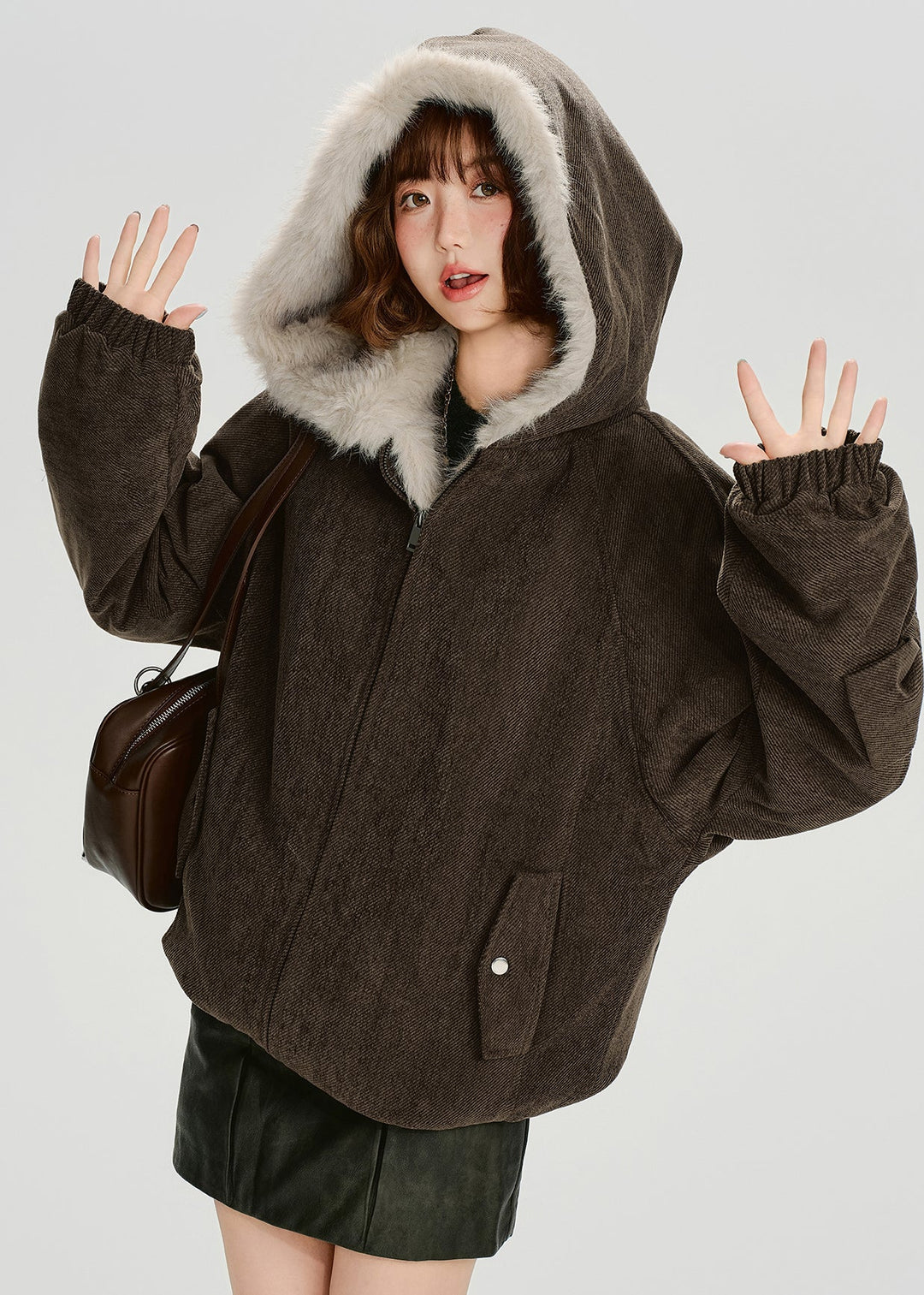 Fashion Zip Up Thick Warm Fleece Hoodie Coat Winter