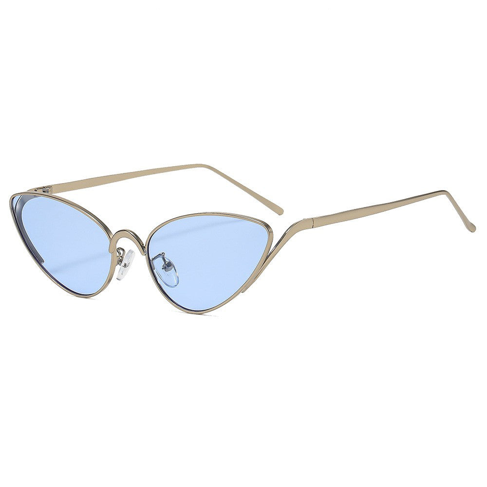 Fashionable And Versatile Brown Metal Shaped Sunglasses