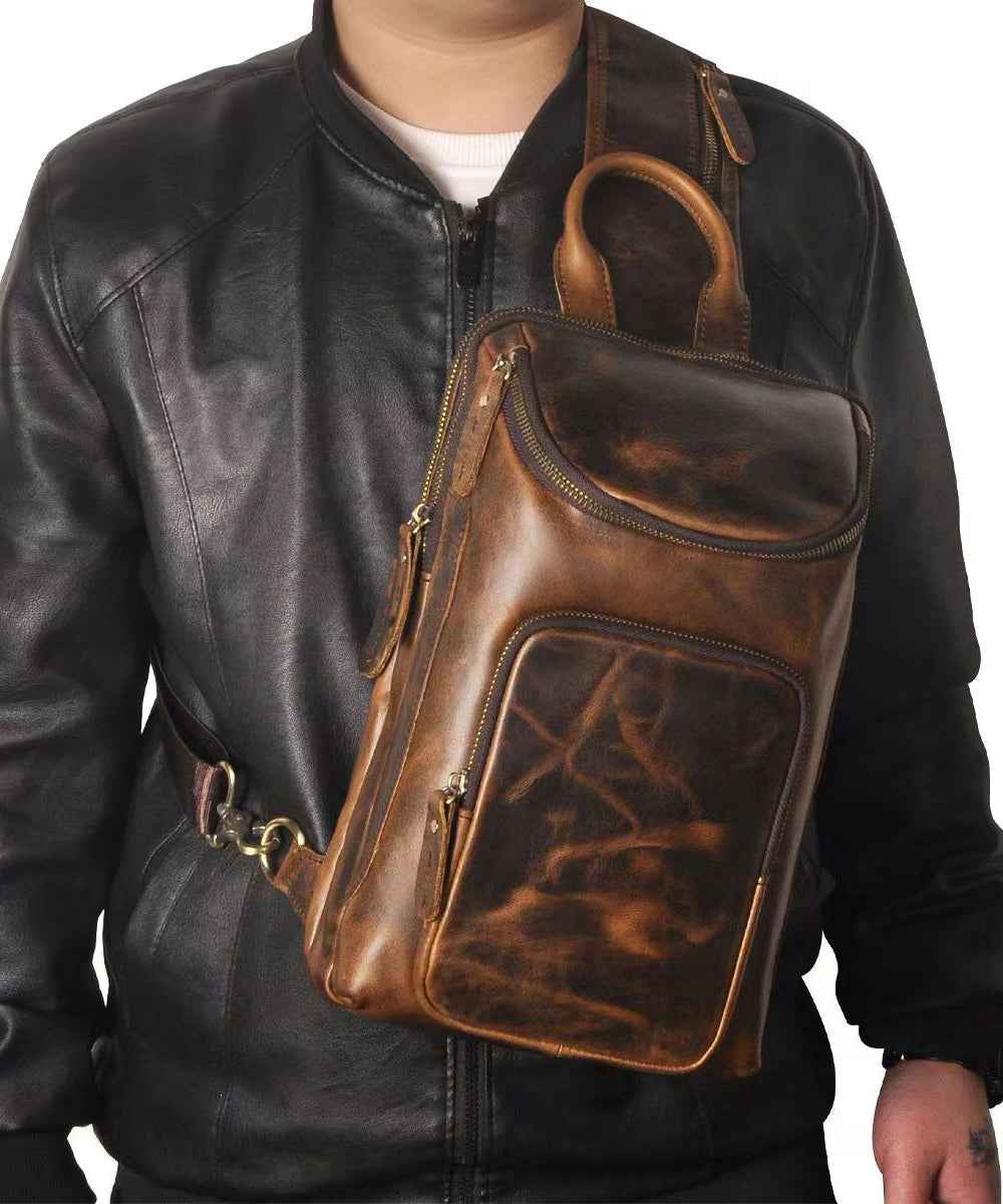Fashionable Boutique Cowhide Versatile Chest Bag