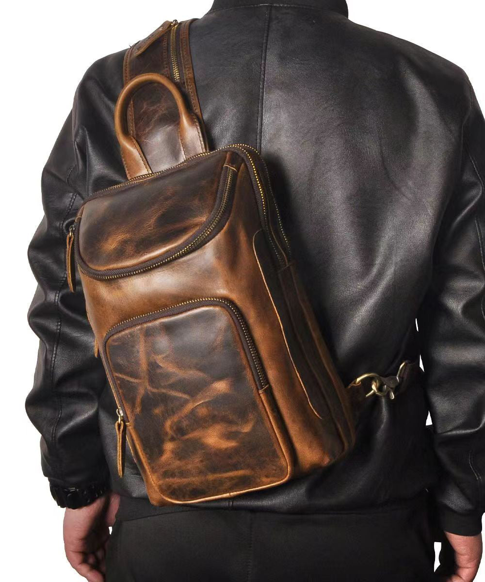 Fashionable Boutique Cowhide Versatile Chest Bag