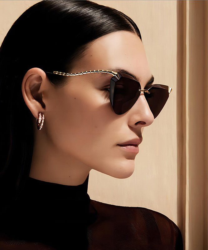 Fashionable Elegant Black Metal Leg Sunglasses