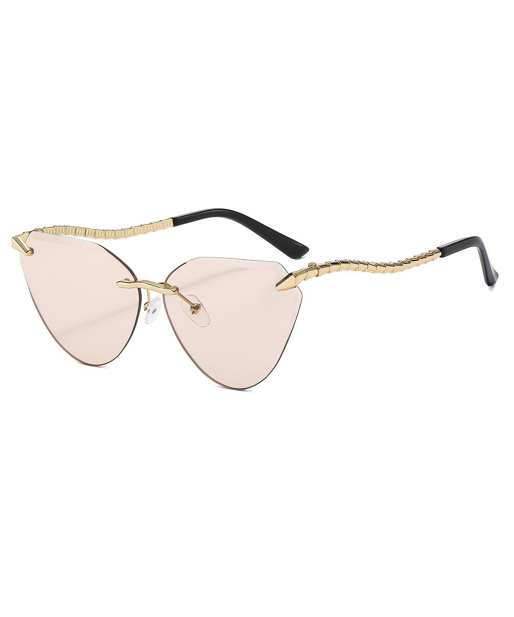 Fashionable Elegant Black Metal Leg Sunglasses