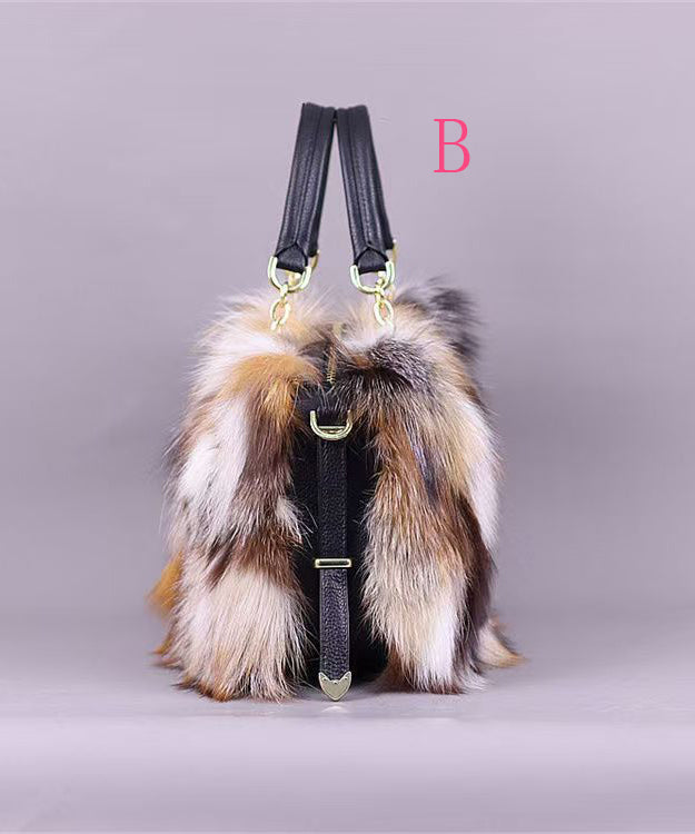 Fashionable Versatile Fuzzy Fur Fluffy Tote Handbag