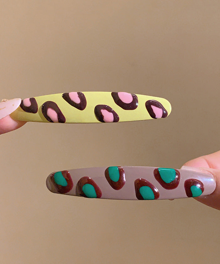 Fine Acrylic Drip Glaze Leopard A Pair Hairpin