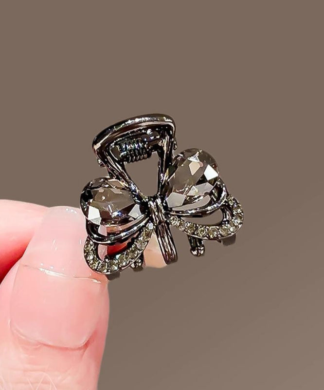 Fine Black Alloy Zircon Crystal Bow Hairpin