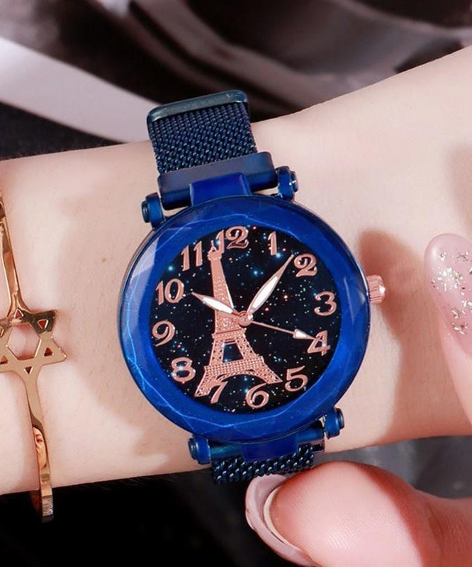 Fine Black Stainless Steel Quartz Movement Watche