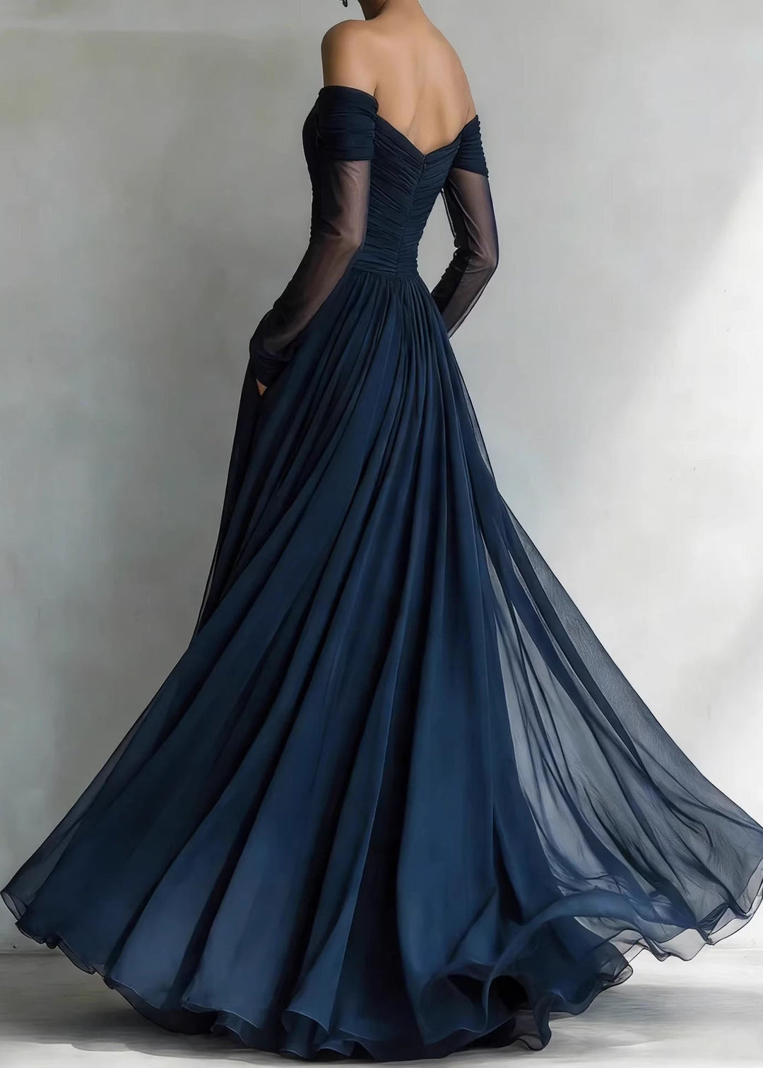 Fine Blue Cold Shoulder Patchwork Tulle Party Dress Summer