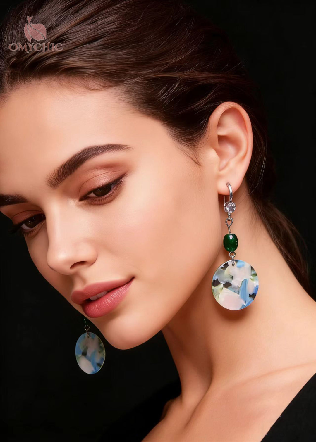 Fine Blue Rotundity Acrylic National Style Drop Earrings