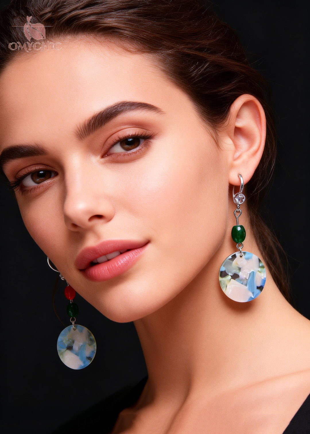 Fine Blue Rotundity Acrylic National Style Drop Earrings