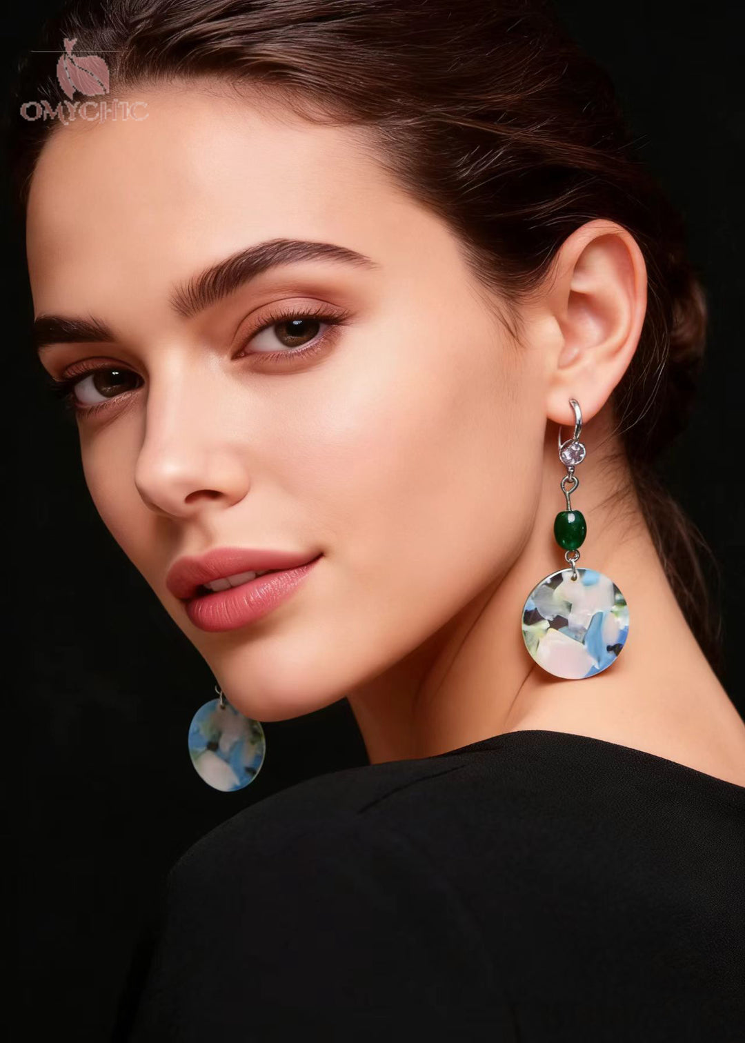 Fine Blue Rotundity Acrylic National Style Drop Earrings