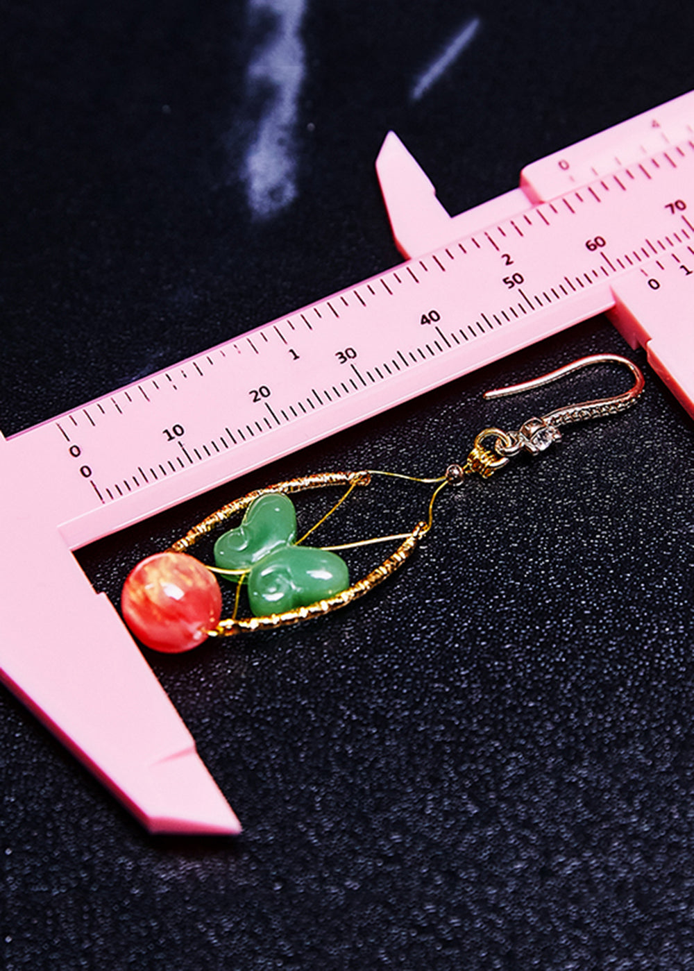 Fine Butterfly Jade Original Design Drop Earrings