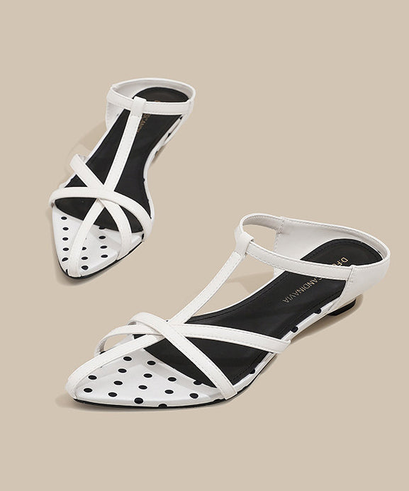 Fine Chunky White Dot Sheepskin Slide Sandals