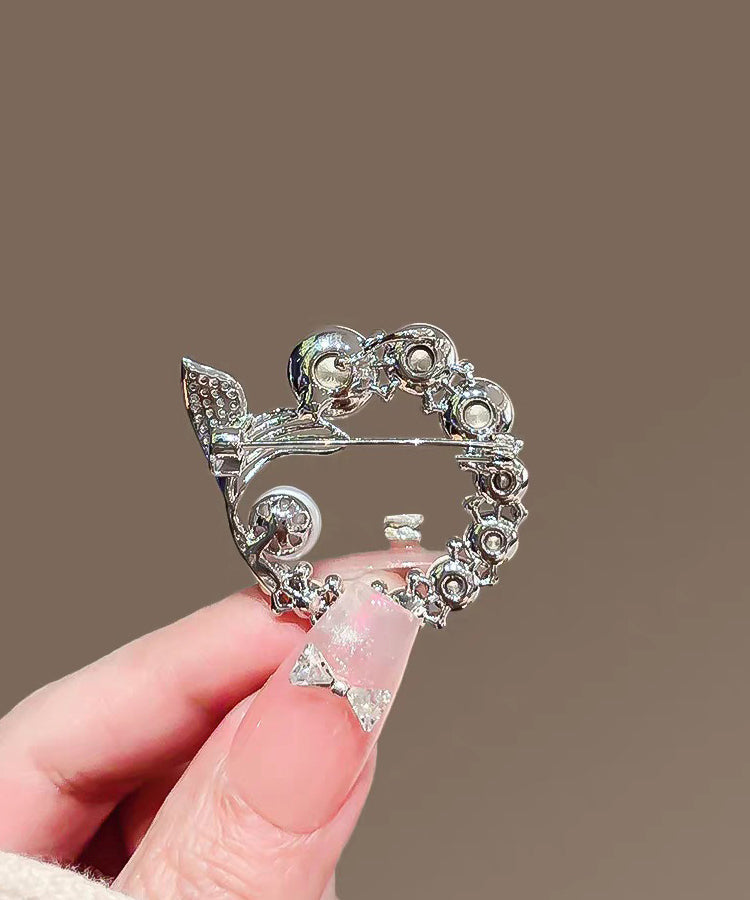 Fine Colorblock Pearl Crystal Zircon Fishtail Brooches - Omychic