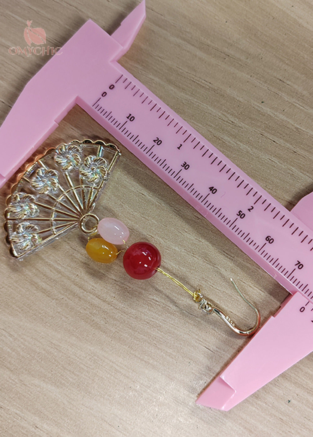 Fine Fan-shaped Multicolored Beads Long Drop Earrings