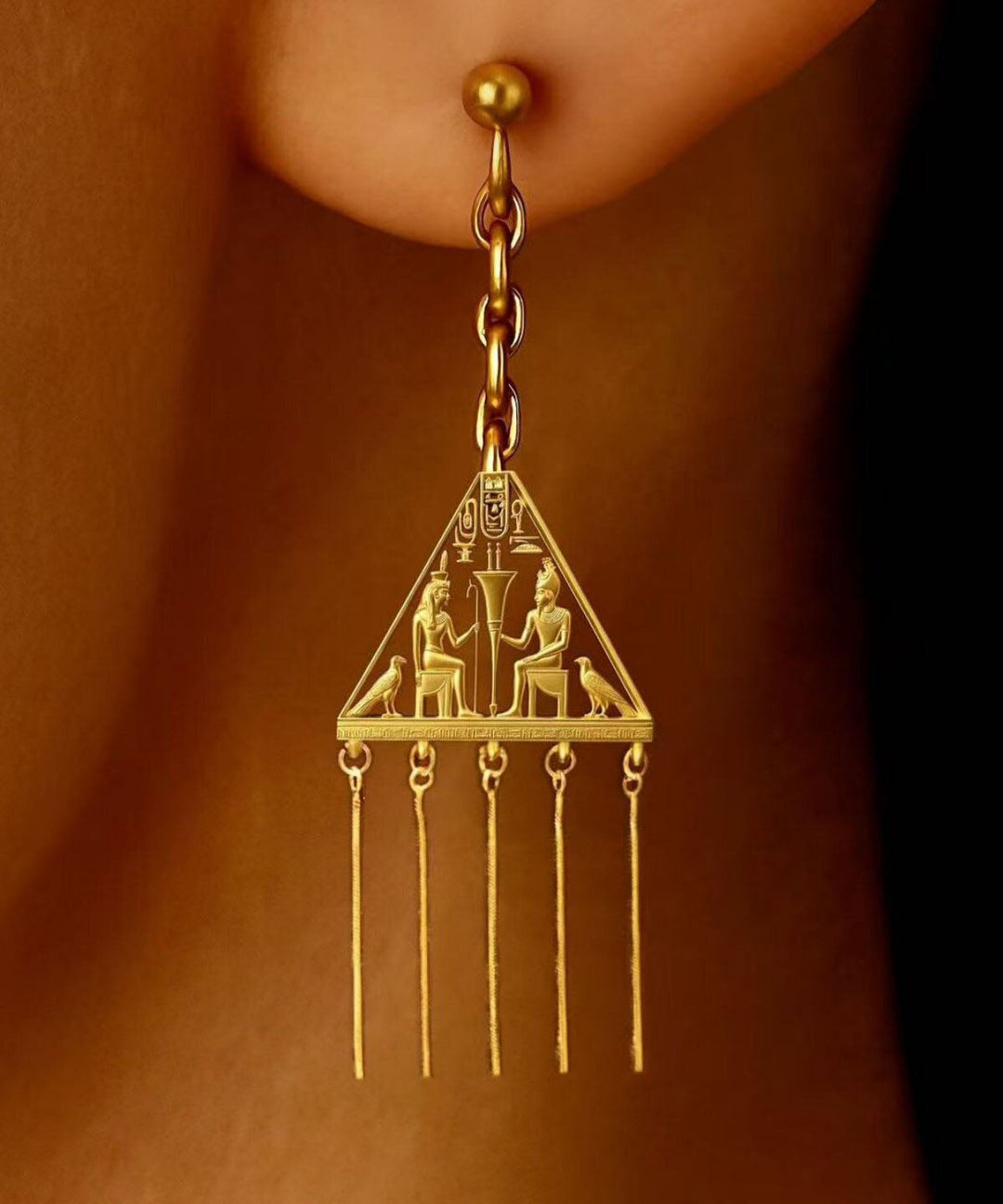 Fine Gold Alloy Tassel Drop Earrings