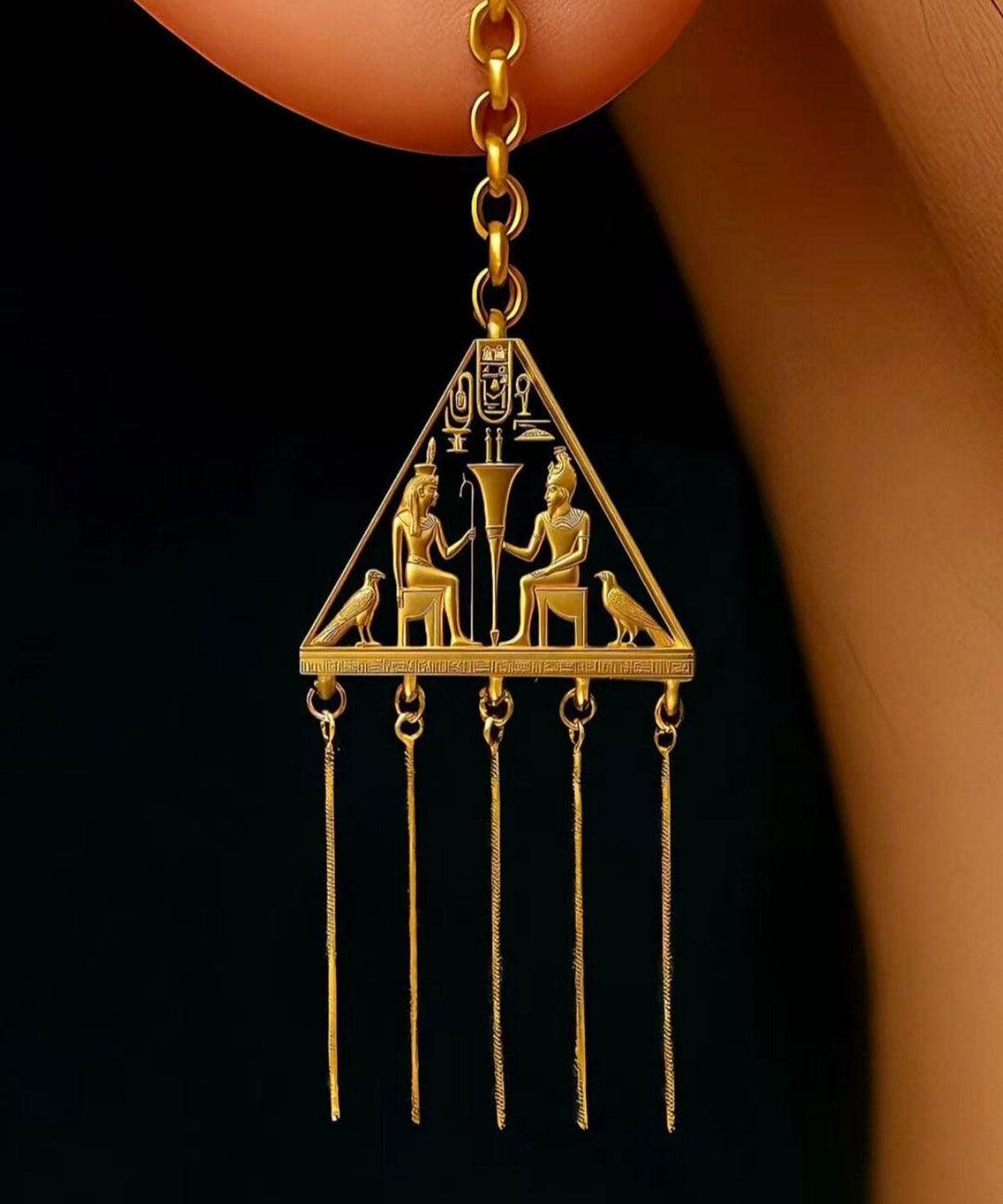 Fine Gold Alloy Tassel Drop Earrings