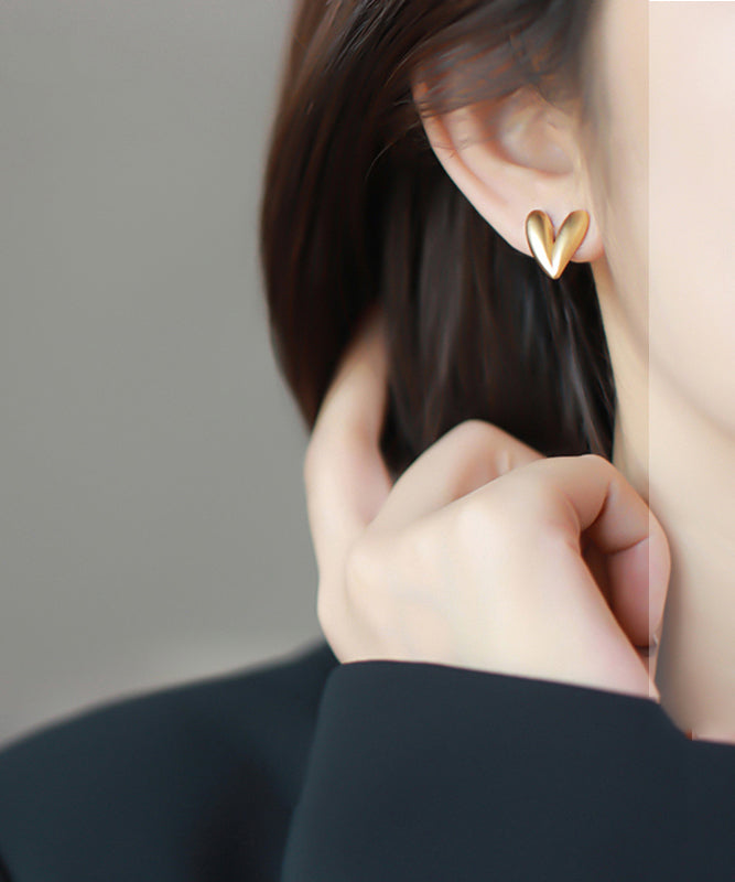 Fine Gold Copper Alloy LoveStud Earrings