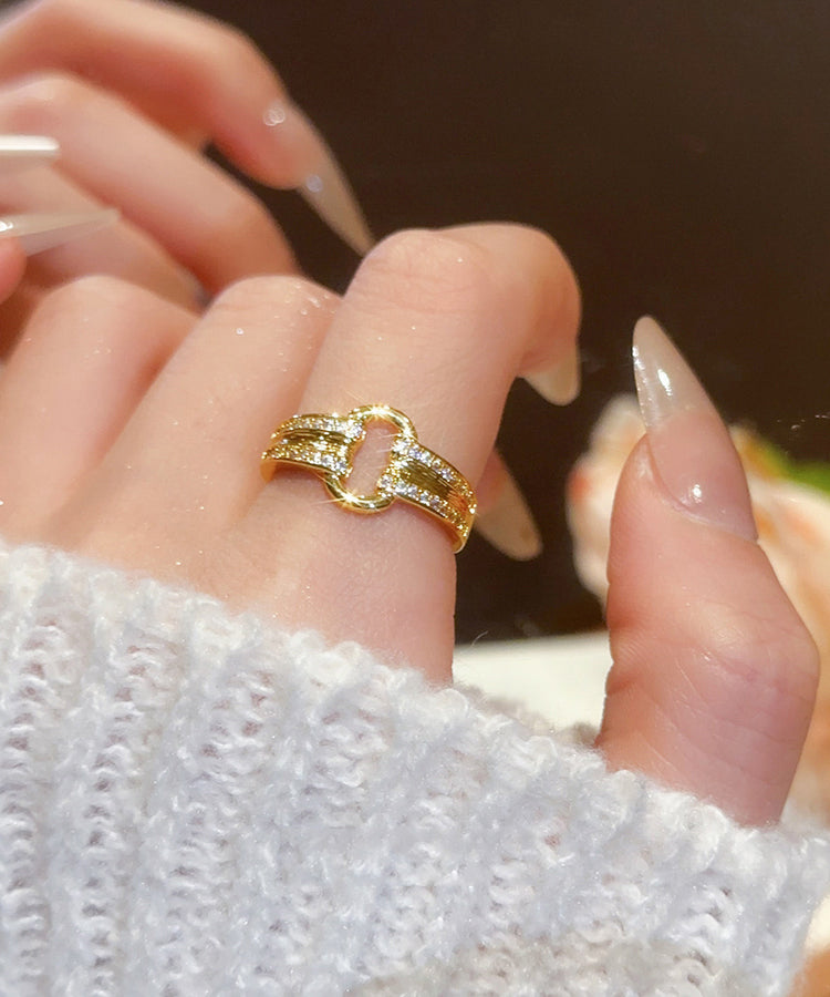 Fine Gold Copper Alloy Zircon Rings
