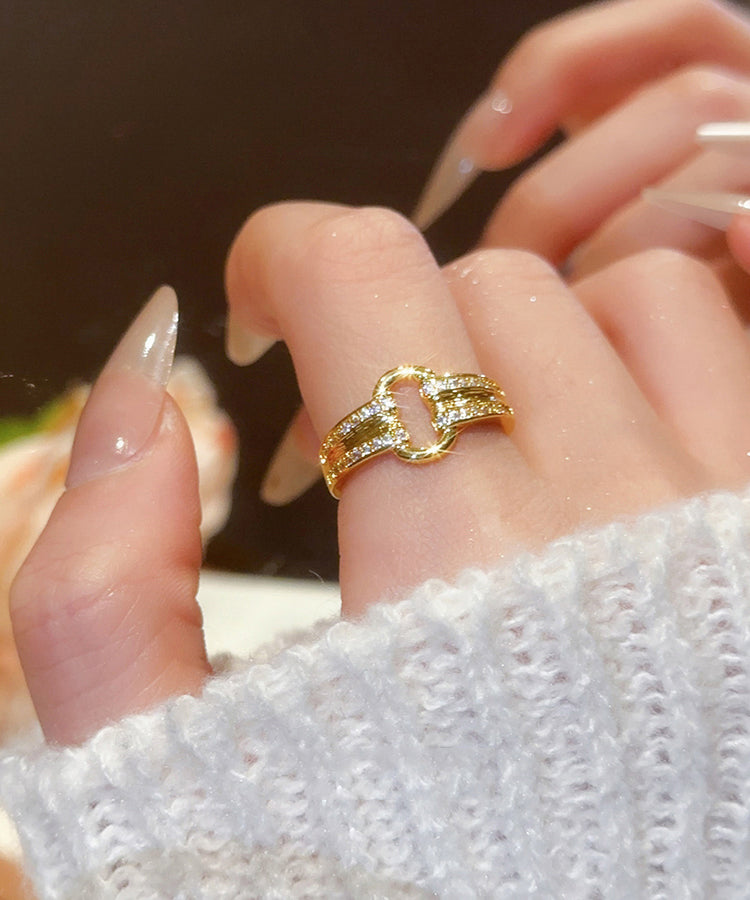 Fine Gold Copper Alloy Zircon Rings