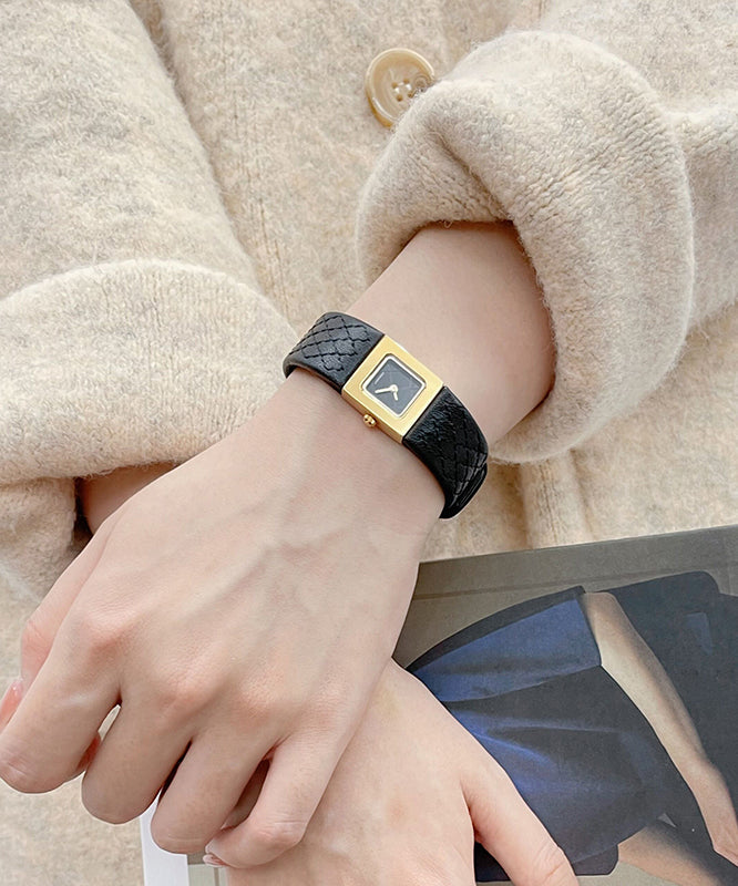 Fine Gold Leather Quartz Movement Waterproof Watches