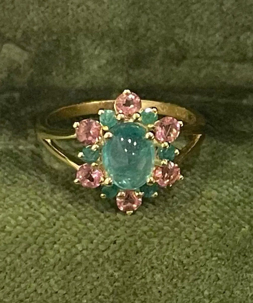 Fine Green Alloy Zircon Gem Stone Rings