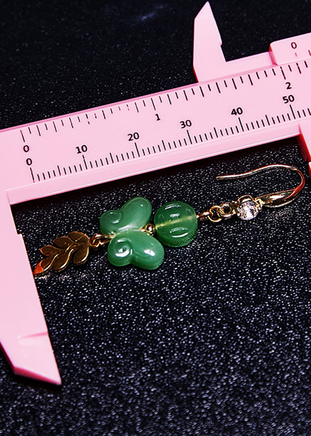 Fine Green Butterfly Jade Zircon Drop Earrings