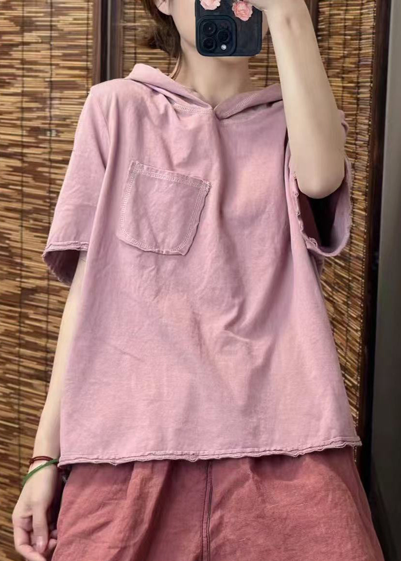 Fine Green Hooded Pocket Cotton Tanks Summer