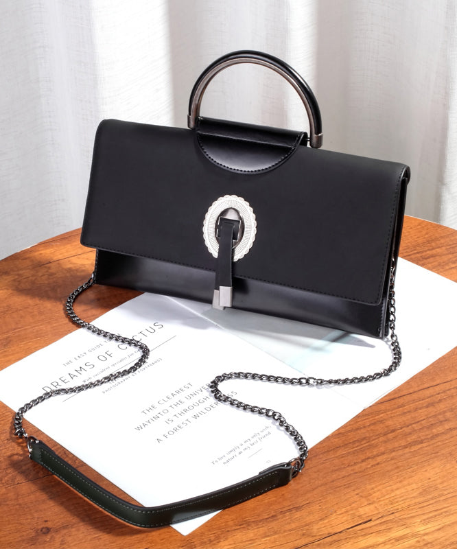 Fine Green Solid Durable Calf Leather Envelope Bag