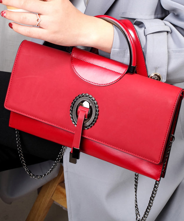 Fine Green Solid Durable Calf Leather Envelope Bag
