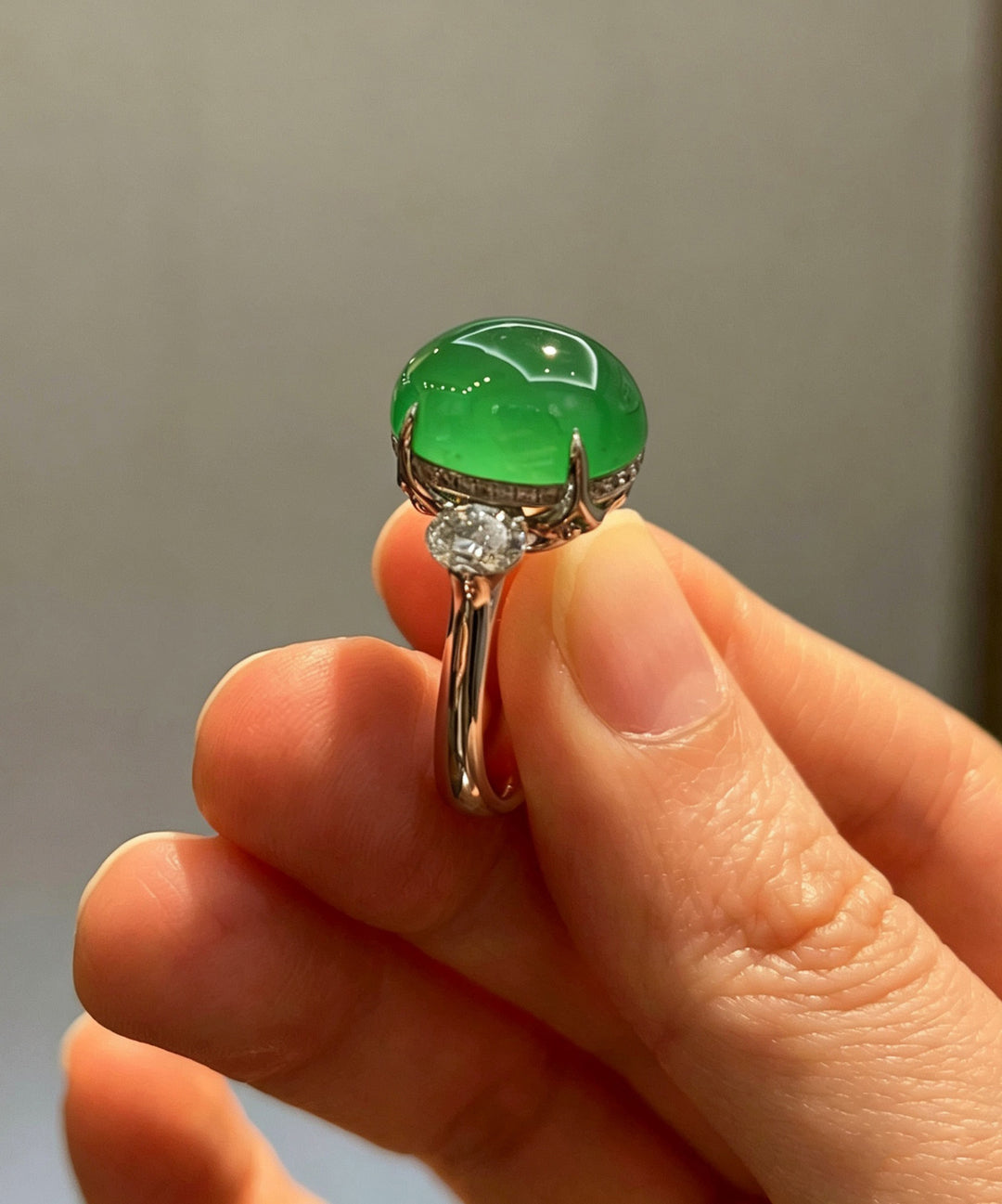 Fine Green Sterling Silver Zircon Jade Rings
