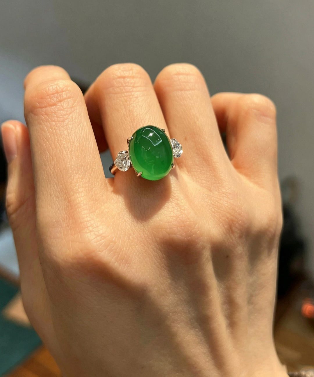 Fine Green Sterling Silver Zircon Jade Rings