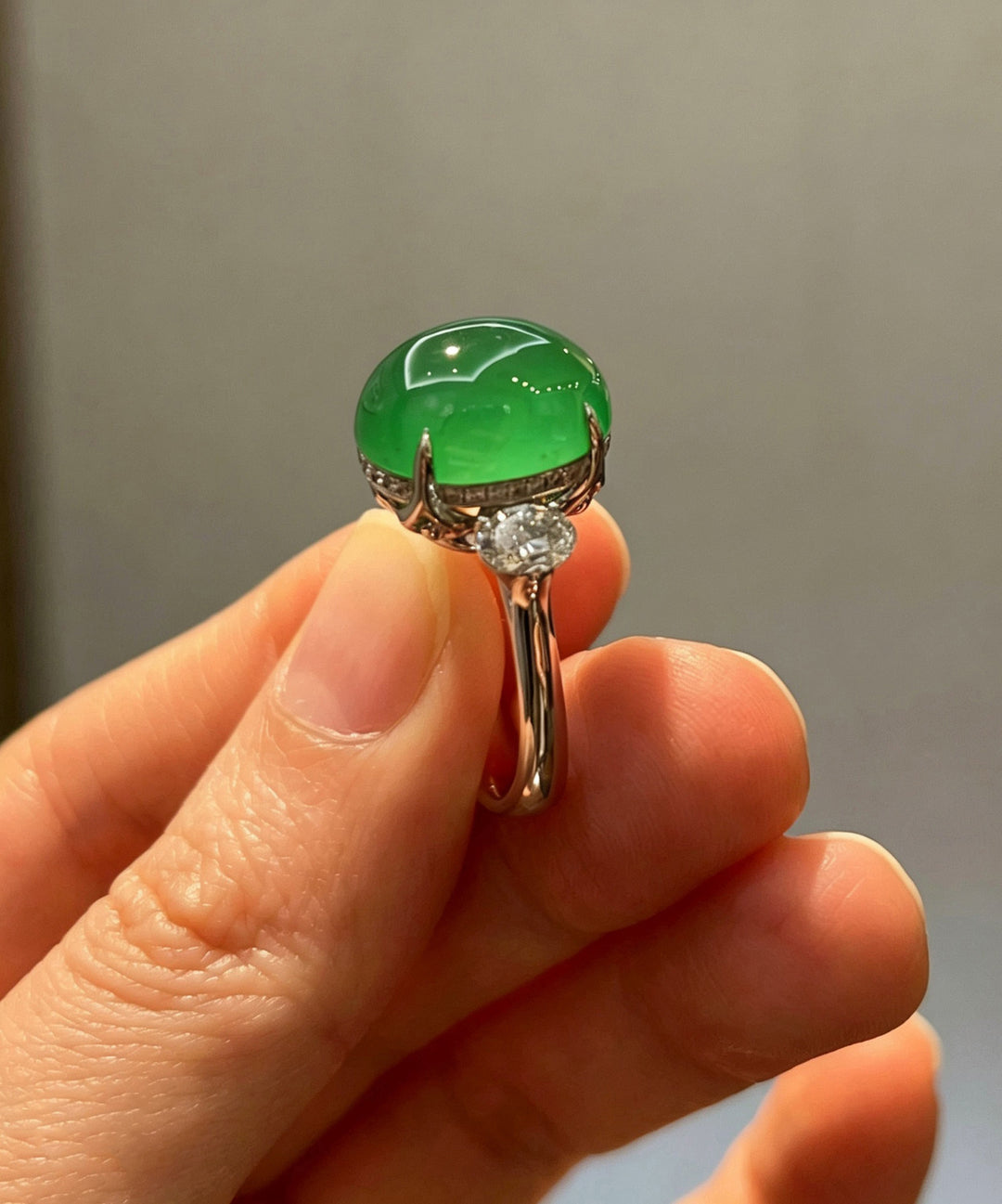 Fine Green Sterling Silver Zircon Jade Rings