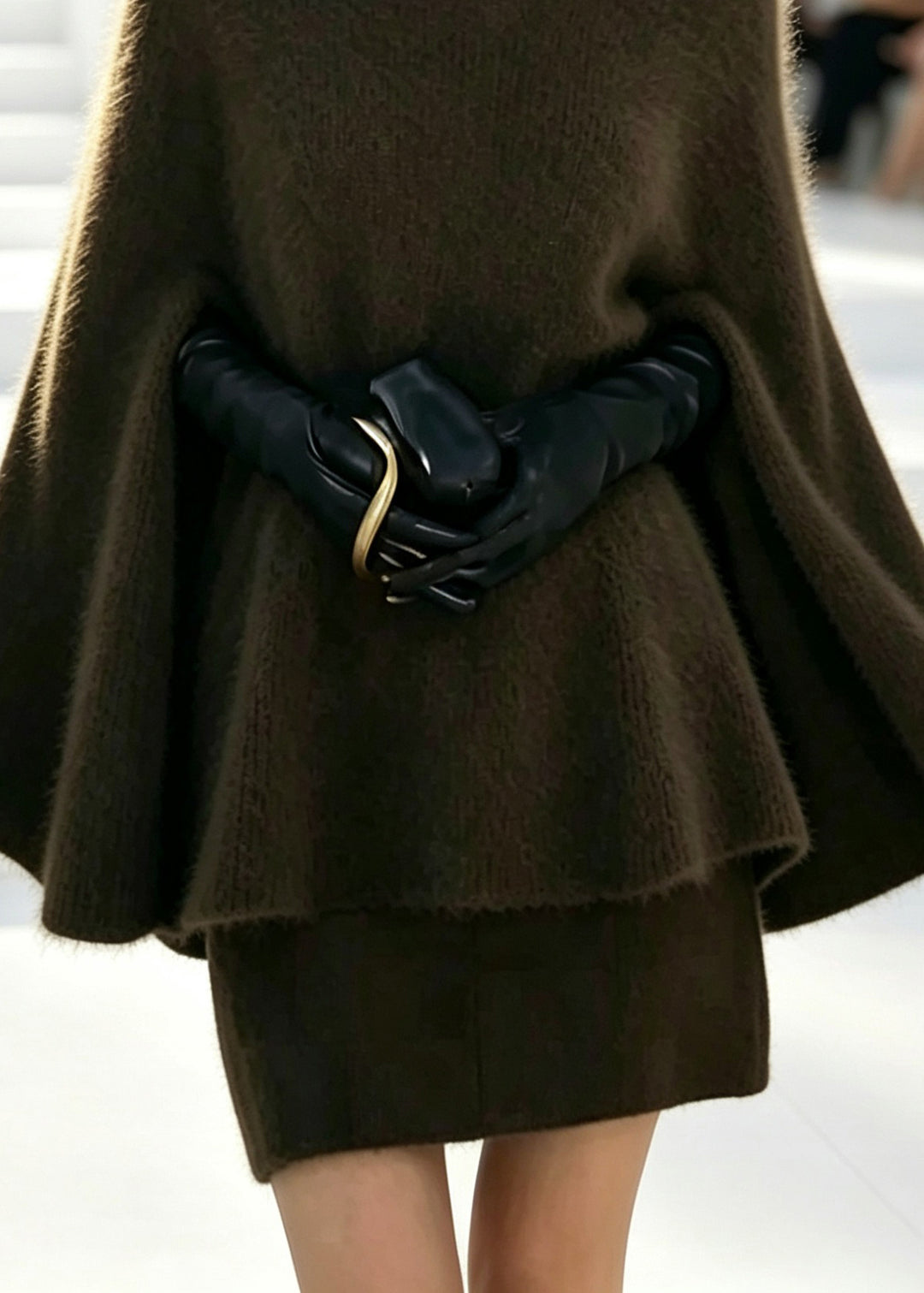 Fine Green Turtleneck Patchwork Solid Cotton Knit Sweaters And Skirts Two Piece Set Long Sleeve