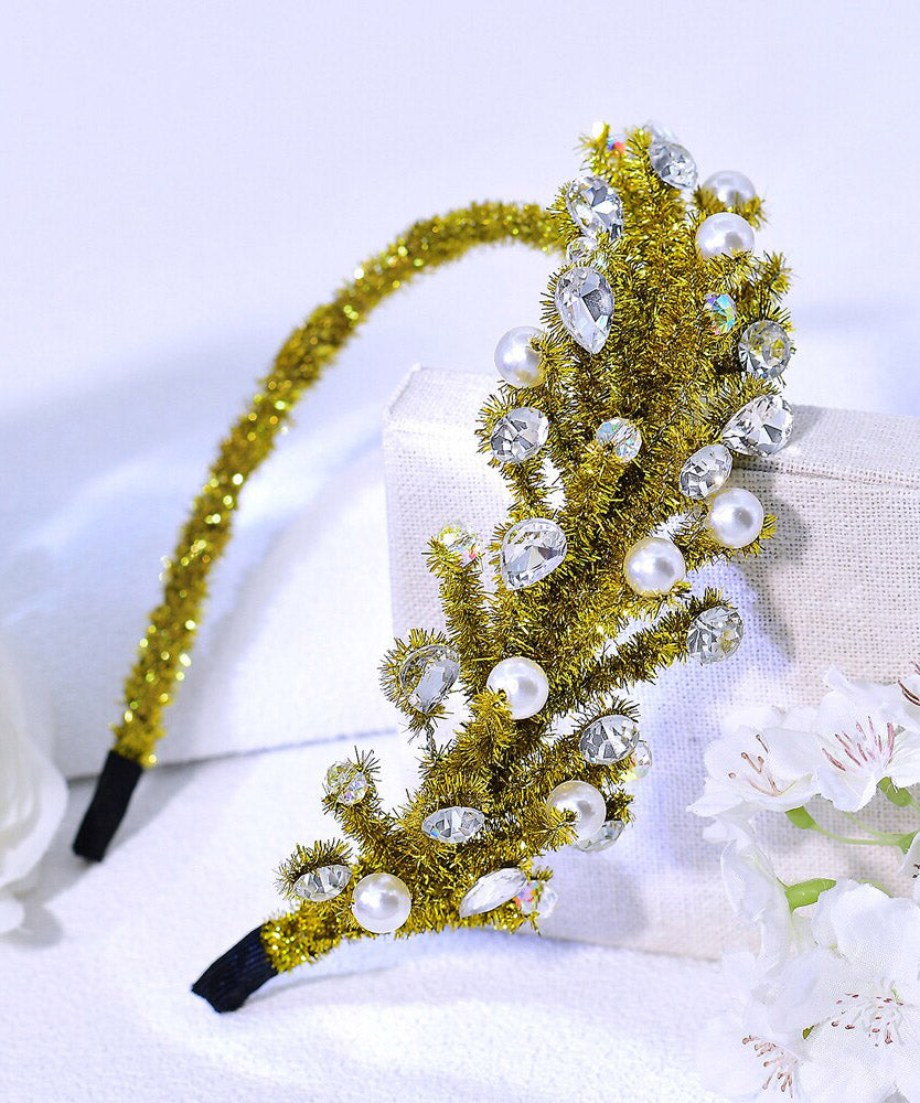 Fine Green Weave Acrylic Pearl Zircon HairPiece - Omychic