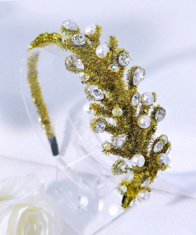 Fine Green Weave Acrylic Pearl Zircon HairPiece - Omychic