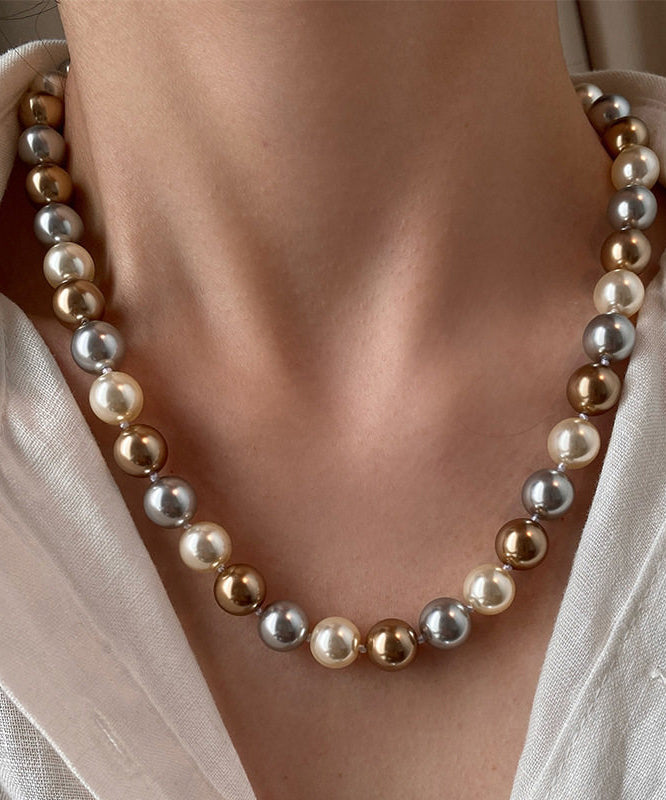 Fine Multicolour Pearl Fine Zircon Collar Necklace - Omychic