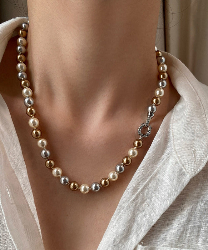 Fine Multicolour Pearl Fine Zircon Collar Necklace - Omychic