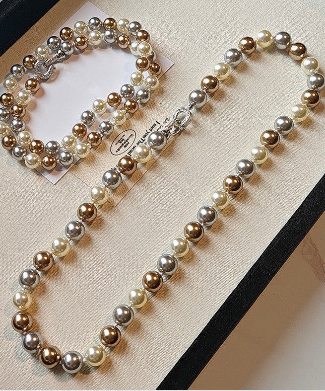 Fine Multicolour Pearl Fine Zircon Collar Necklace - Omychic
