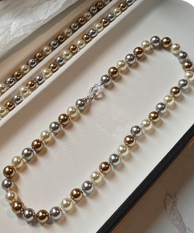 Fine Multicolour Pearl Fine Zircon Collar Necklace - Omychic