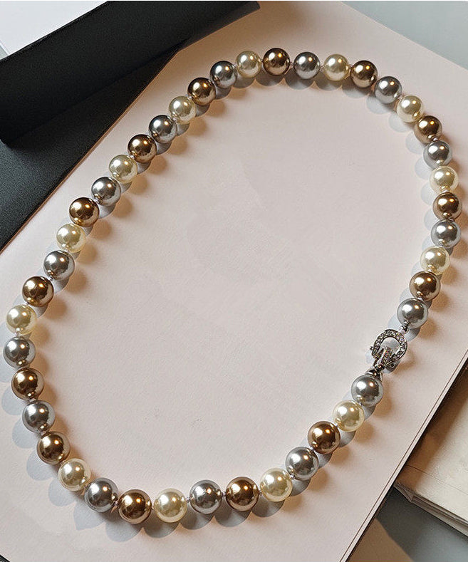 Fine Multicolour Pearl Fine Zircon Collar Necklace - Omychic