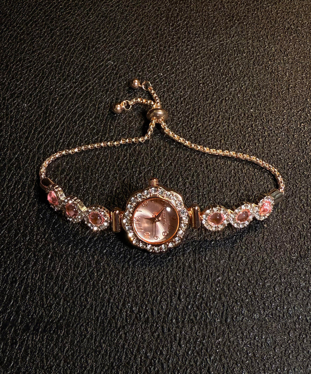 Fine Pink Alloy Zircon Drawstring Tassel Watches