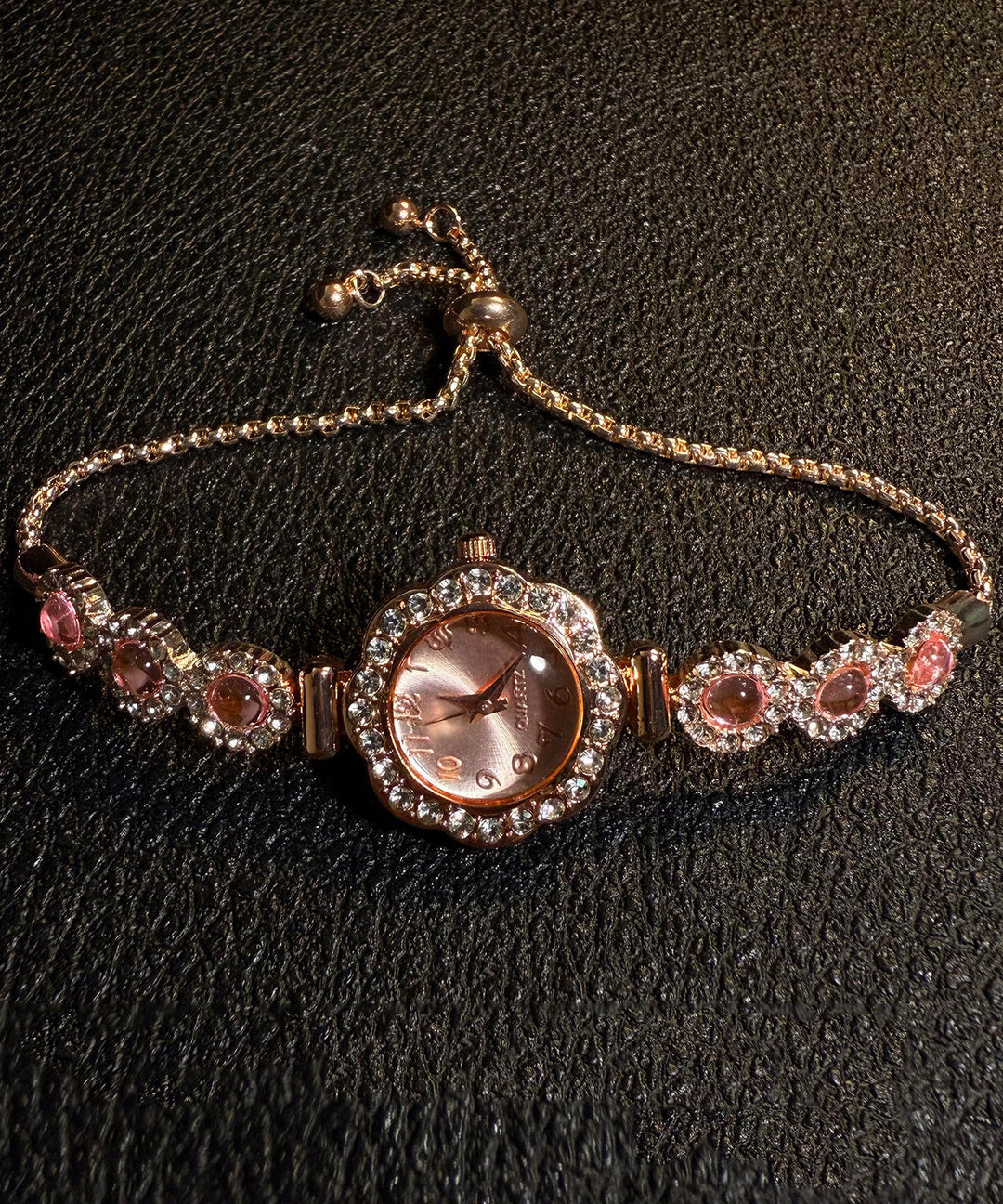 Fine Pink Alloy Zircon Drawstring Tassel Watches